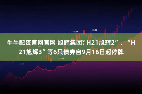 牛牛配资官网官网 旭辉集团: H21旭辉2”、“H21旭辉3”等6只债券自9月16日起停牌